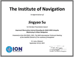 Our ION GNSS+ contribution won the Best Presentation Award